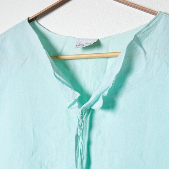 Vibrant Blue 100% Linen Top - Picture 2 of 3